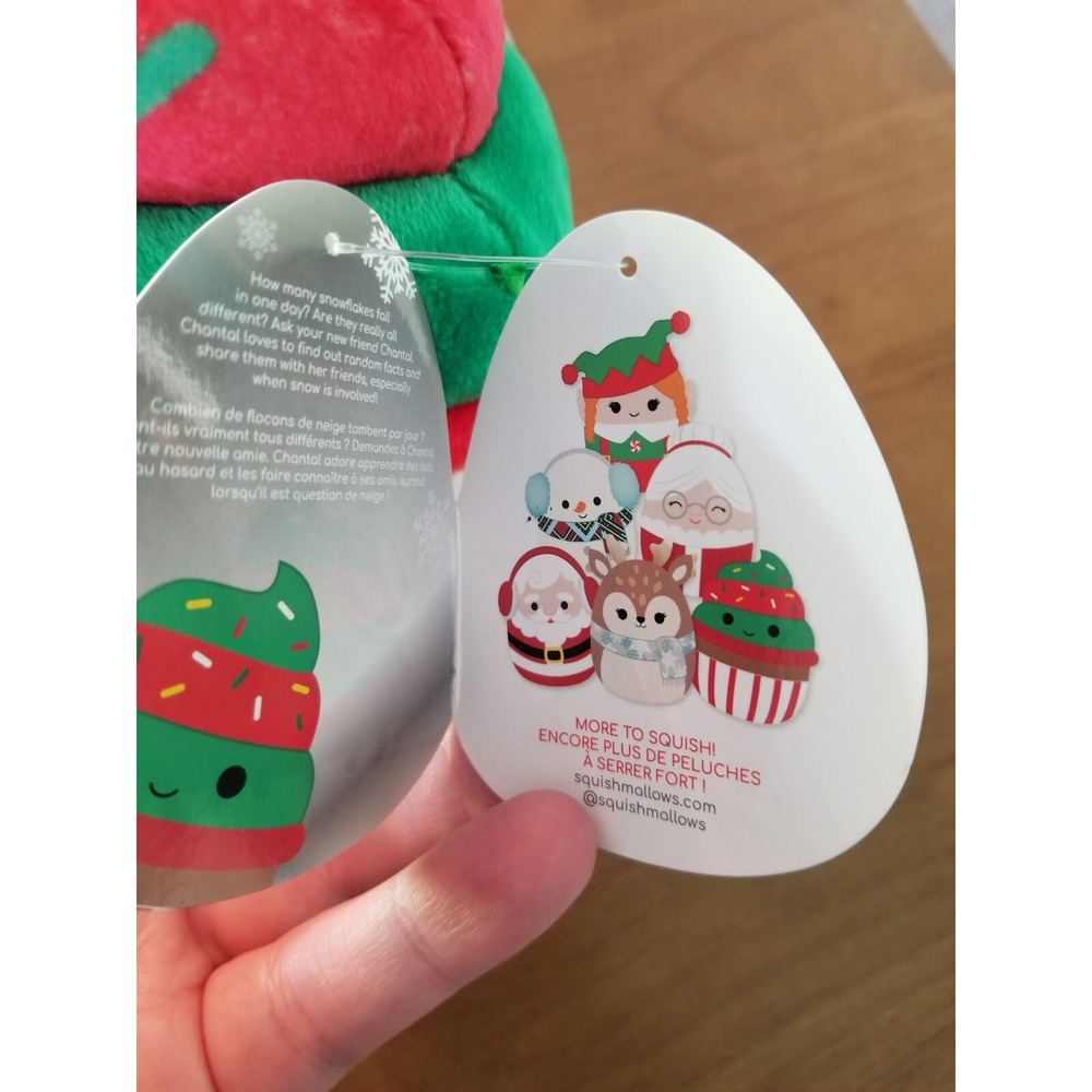 NWT Squishmallows 2021 5" Chantal Red Green Christmas Cupcake W/ Sprinkles - Picture 4 of 4